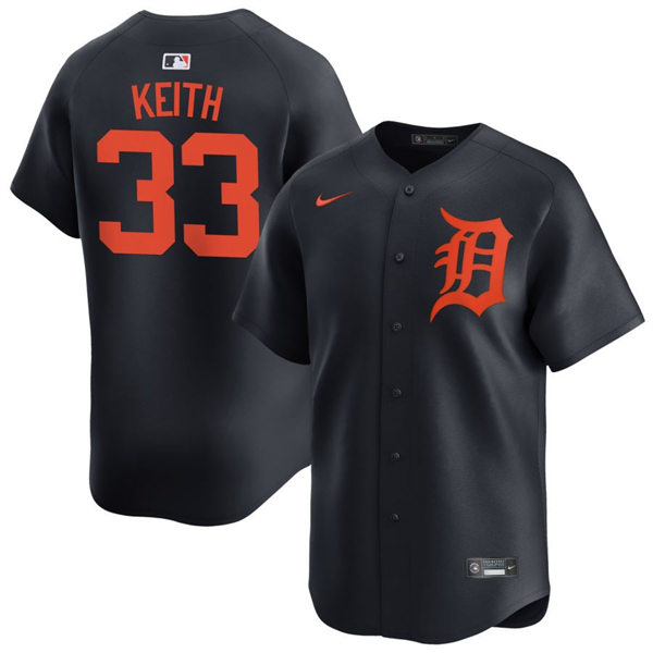  Men's Detroit Tigers #33 Colt Keith Nike Navy Orange Limited Player Jersey 
