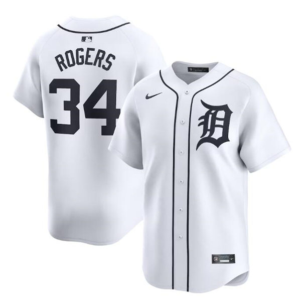  Men's Detroit Tigers #34 Jake Rogers Nike White Home Limited Player Jersey 