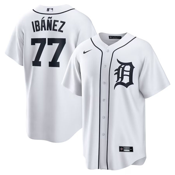  Men's Detroit Tigers #77 Andy Ibanez Nike White Home Limited Player Jersey 