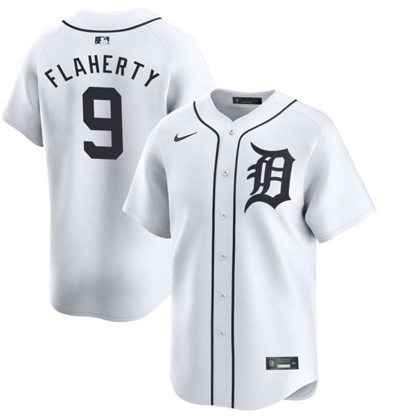  Men's Detroit Tigers #9 Jack Flaherty Nike White Home Limited Player Jersey 