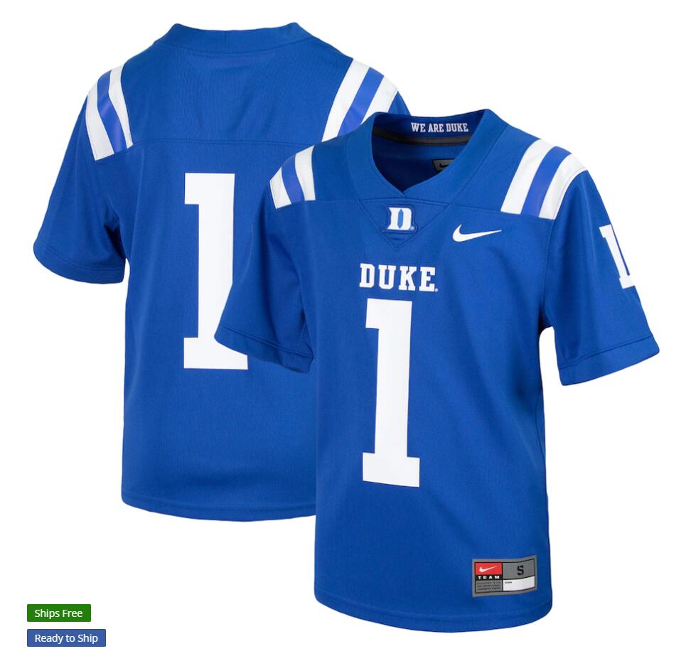  Men's Duke Blue Devils 2021 Royal Nike Custom College Football Jersey 