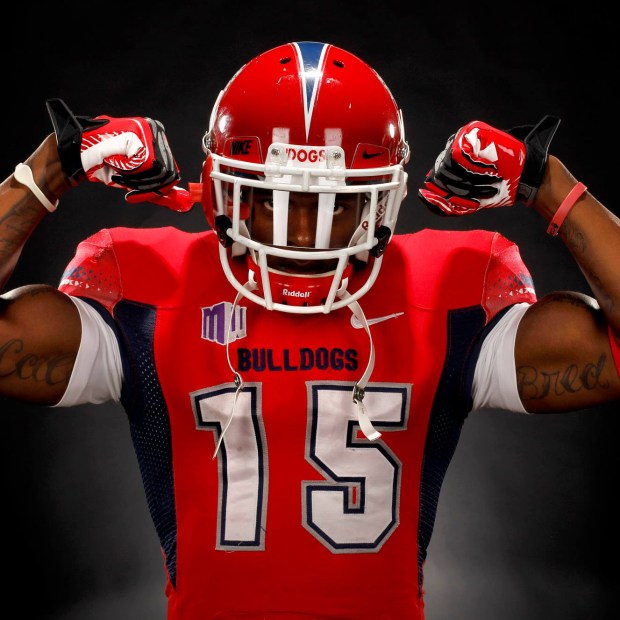  Men's Fresno State Bulldogs Custom Nike 2013 Red Football Jersey 