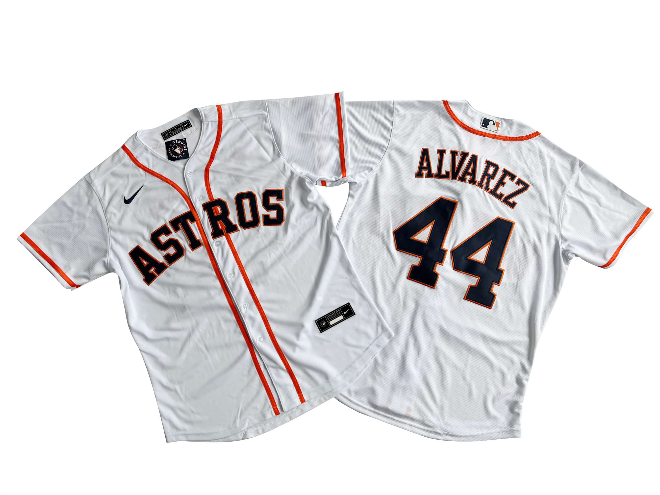 -Men's Houston Astros 44# Yordan álvarez Nike White Home Replica Player Name Jersey.