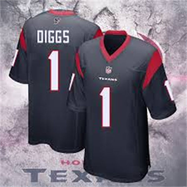  Men's Houston Texans #1 Stefon Diggs Nike Navy Vapor Limited Player Jersey 