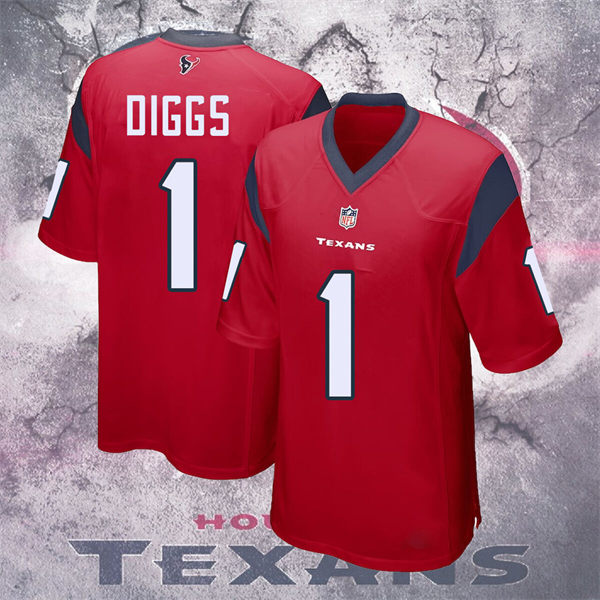  Men's Houston Texans #1 Stefon Diggs Nike Red Alternate Vapor Limited Player Jersey 