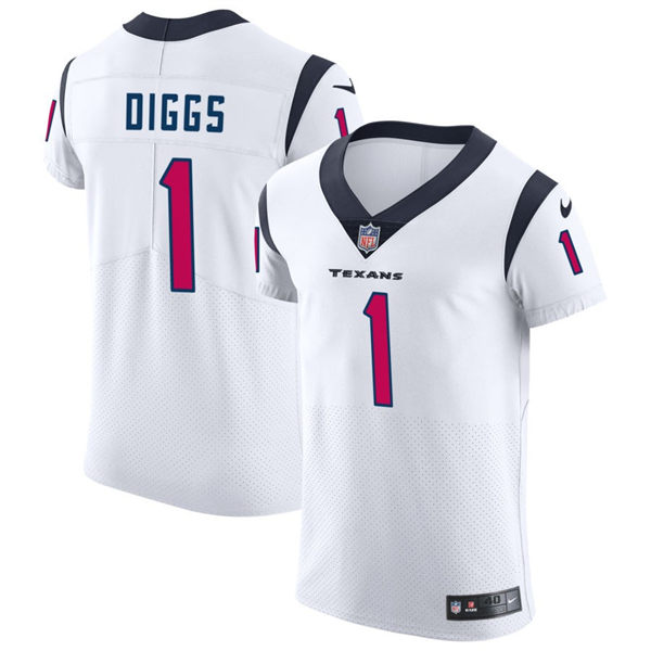  Men's Houston Texans #1 Stefon Diggs Nike White Vapor Limited Player Jersey 