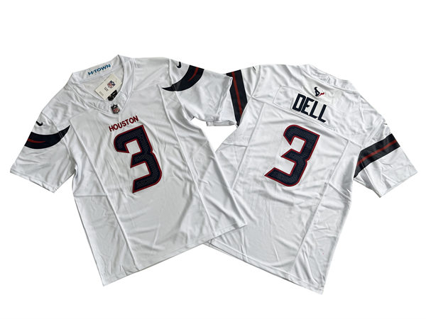  Men's Houston Texans #3 Tank Dell 2024 White Vapor Limited Player Jersey (2) 