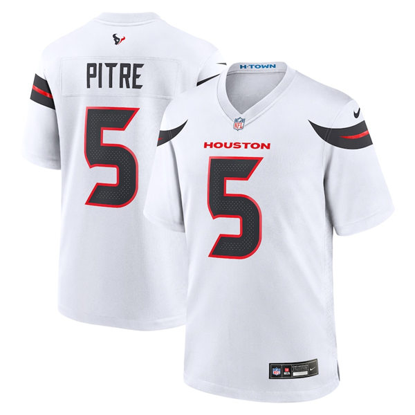  Men's Houston Texans #5 Jalen Pitre Nike 2024 White Vapor Limited Player Jersey 