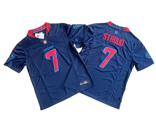  Men's Houston Texans #7 CJ Stroud Nike 2024 Navy 2nd Alternate F.U.S.E. Limited Player Jersey 