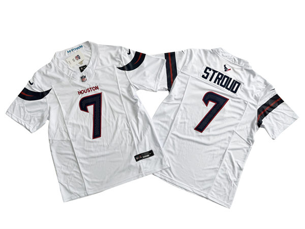  Men's Houston Texans #7 CJ Stroud Nike 2024 White Vapor Limited Player Jersey 