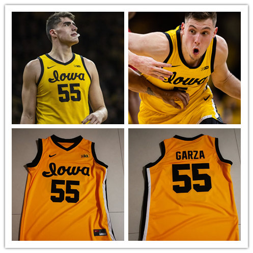  Men's Iowa Hawkeyes Custom Nike 2020 Gold College Basketball Jersey 