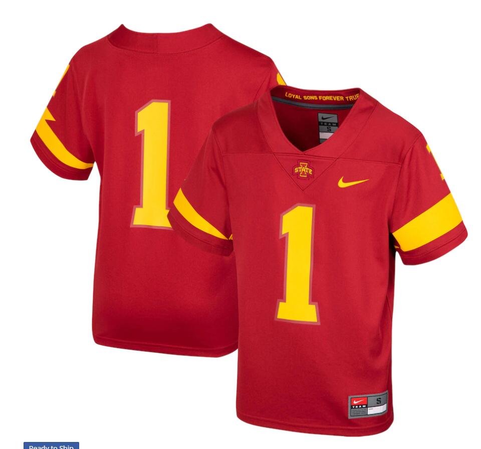  Men's Iowa State Cyclones Custom Nike 2020 Cardinal College Football Jersey 