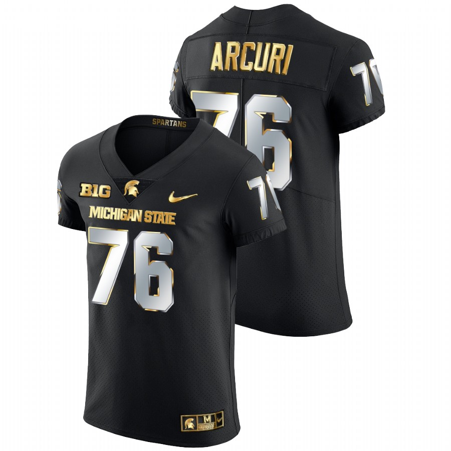  Men's Jersey AJ Arcuri Michigan State Spartans Golden Edition Limited Football Jersey Black
