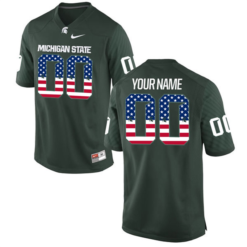  Men's Jersey Male Michigan State Spartans Green Custom College Football Limited Jersey