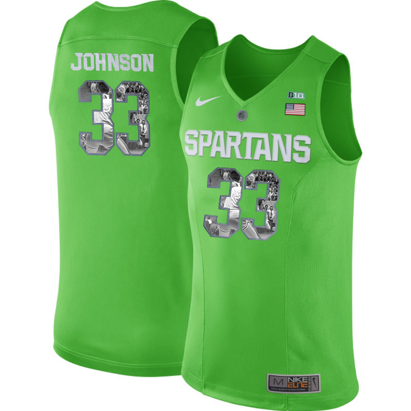  Men's Jersey Male Michigan State Spartans Magic Johnson Apple Green Big 12 Jersey