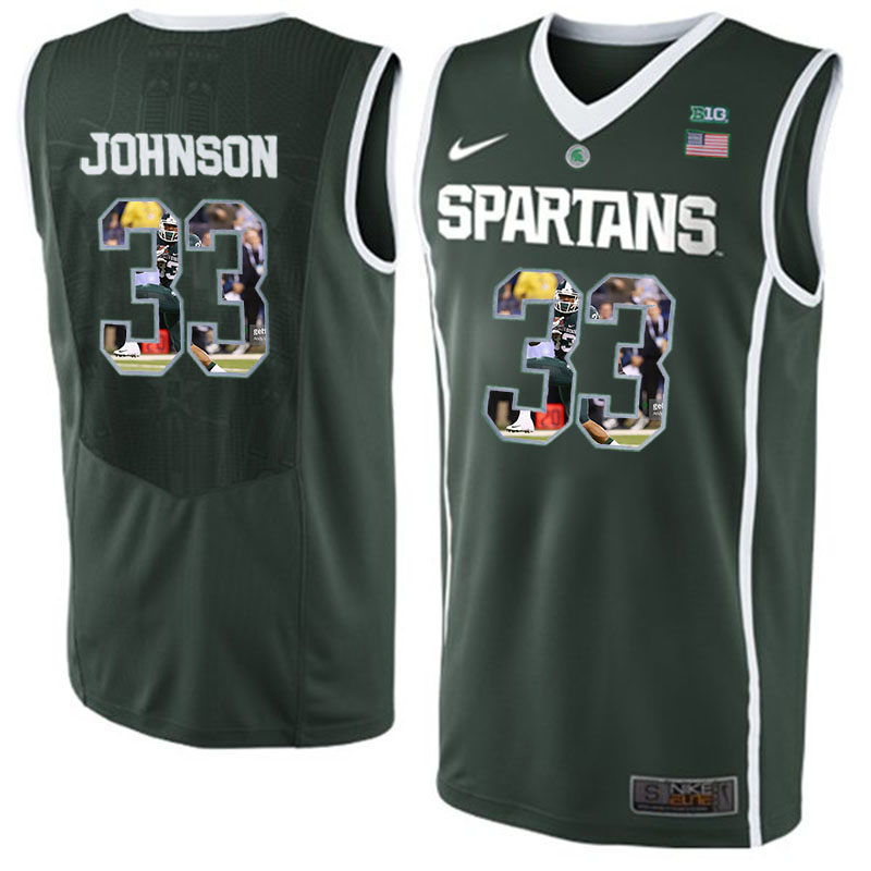  Men's Jersey Male Michigan State Spartans Magic Johnson Dark Green Big 12 Jersey