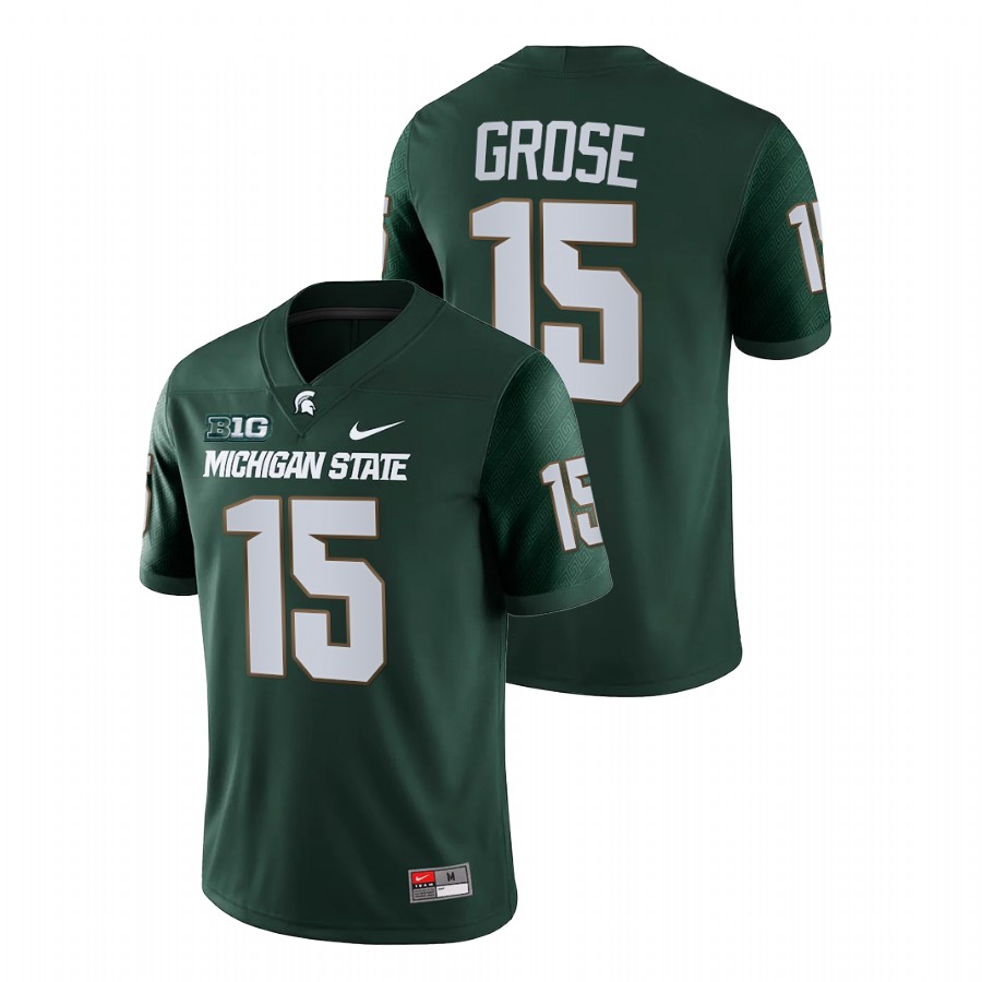  Men's Jersey Michigan State Spartans Angelo Grose Green College Football Game Jersey