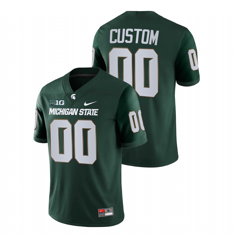  Men's Jersey Michigan State Spartans Custom Green College Football Game Jersey