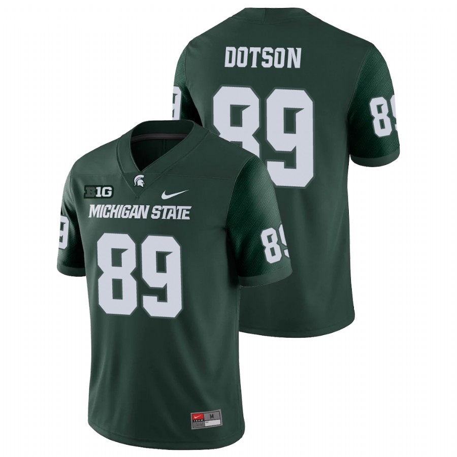  Men's Jersey Michigan State Spartans Green Matt Dotson College Football Game Jersey