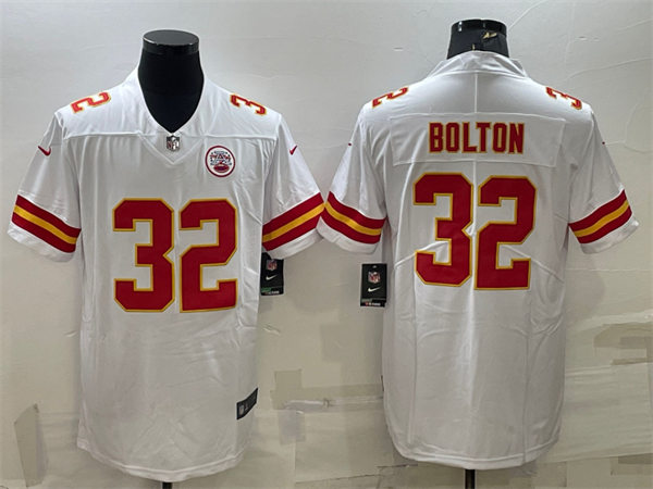  Men's Kansas City Chiefs #32 Nick Bolton White Vapor Untouchable Limited Player Jersey 