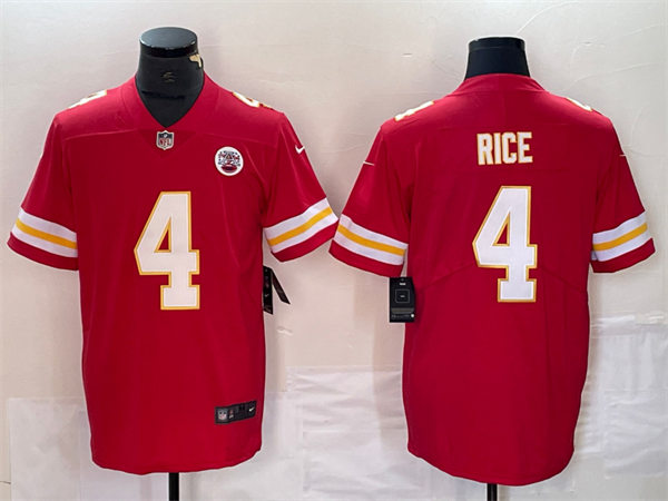  Men's Kansas City Chiefs #4 Rashee Rice Nike Red Vapor Untouchable Limited Jersey 