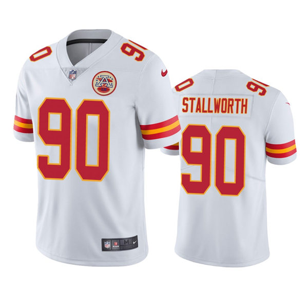  Men's Kansas City Chiefs #90 Taylor Stallworth White Vapor Untouchable Limited Player Jersey 