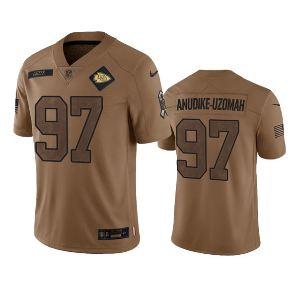  Men's Kansas City Chiefs #97 Felix Anudike-Uzomah Brown 2023 Salute To Service Limited Jersey 
