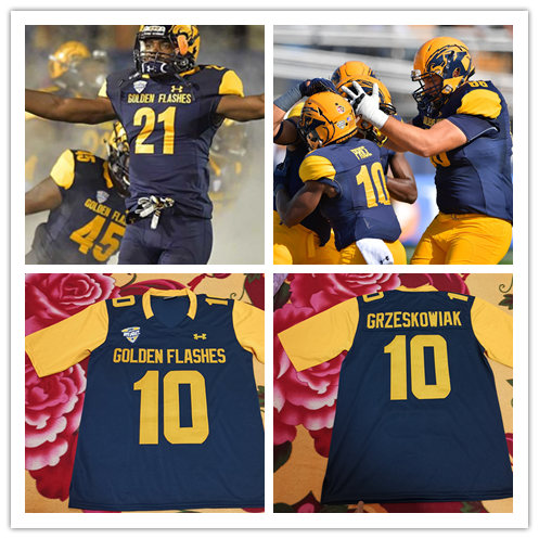  Men's Kent State Golden Flashes Under Armour Navy College football Game Jersey 