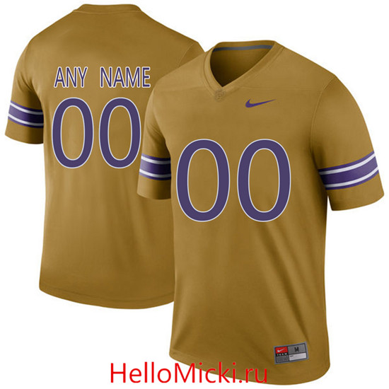  Men's LSU Tigers Customized Nike Gridiron Gold Limited College Football Throwback Legand Jersey 