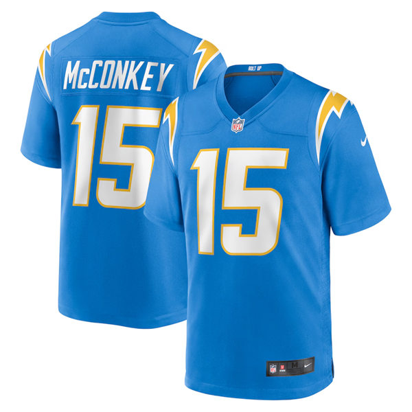  Men's Los Angeles Chargers #15 Ladd McConkey Nike Powder Blue Vapor Limited Player Jersey 