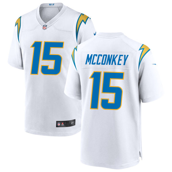  Men's Los Angeles Chargers #15 Ladd McConkey Nike White Vapor Limited Player Jersey 