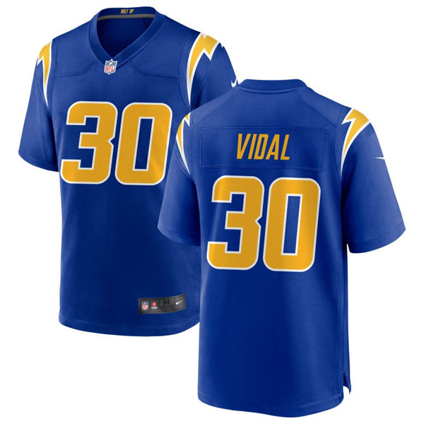  Men's Los Angeles Chargers #30 Kimani Vidal Nike Royal Gold 2nd Alternate Vapor Limited Jersey 