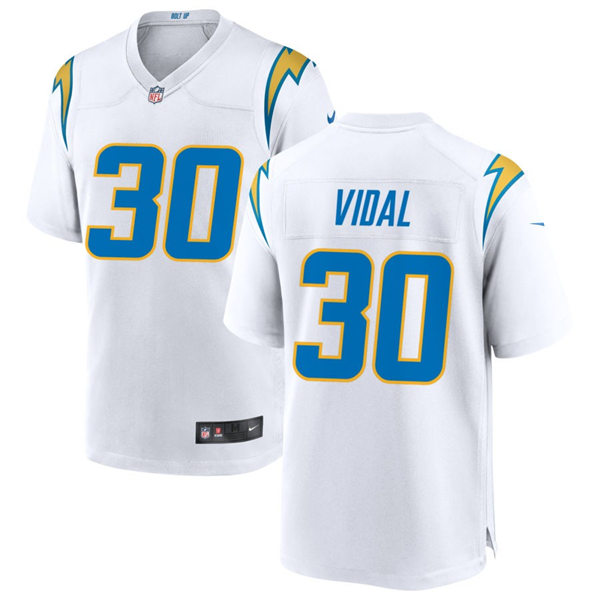  Men's Los Angeles Chargers #30 Kimani Vidal Nike White Vapor Limited Player Jersey 