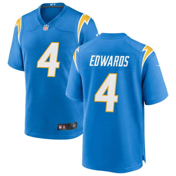  Men's Los Angeles Chargers #4 Gus Edwards Nike Powder Blue Vapor Limited Player Jersey 
