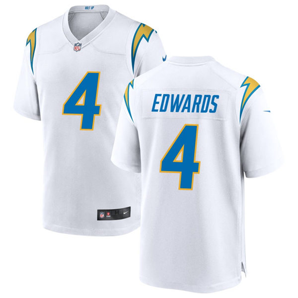  Men's Los Angeles Chargers #4 Gus Edwards Nike White Vapor Limited Player Jersey 