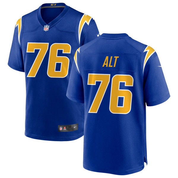  Men's Los Angeles Chargers #76 Joe Alt  Nike Royal Gold 2nd Alternate Vapor Limited Jersey 