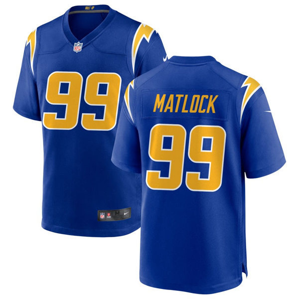  Men's Los Angeles Chargers #99 Scott Matlock Nike Royal Gold 2nd Alternate Vapor Limited Jersey 
