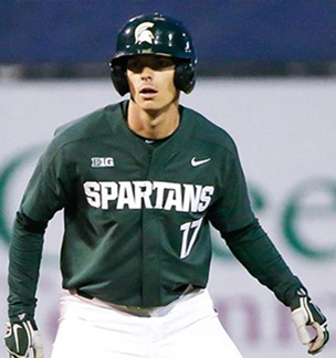  Men's Michigan State Spartans #17 Bryce Kelley Nike Green College College Baseball Game Jersey