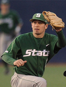  Men's Michigan State Spartans Custom Nike Green State College Baseball Jersey 