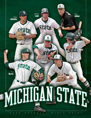  Men's Michigan State Spartans Custom Nike White State College Baseball Jersey 