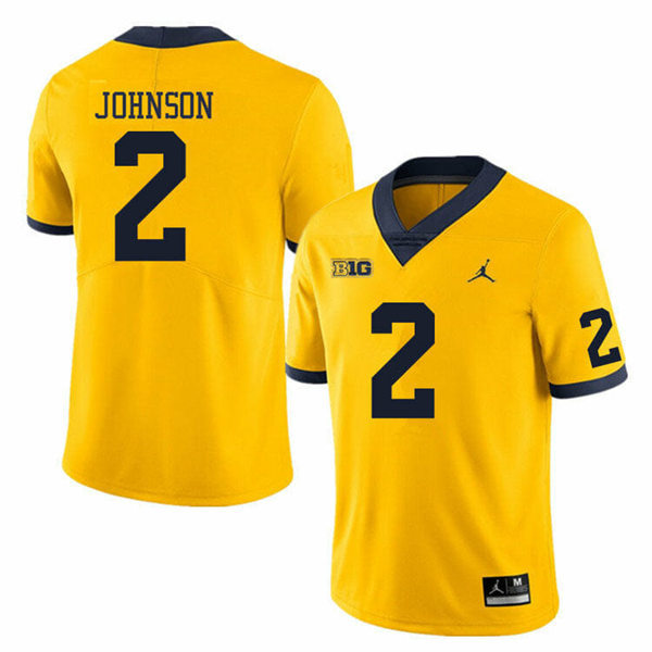  Men's Michigan Wolverines #2 Will Johnson F.U.S.E. Maize College Football Game Jersey 