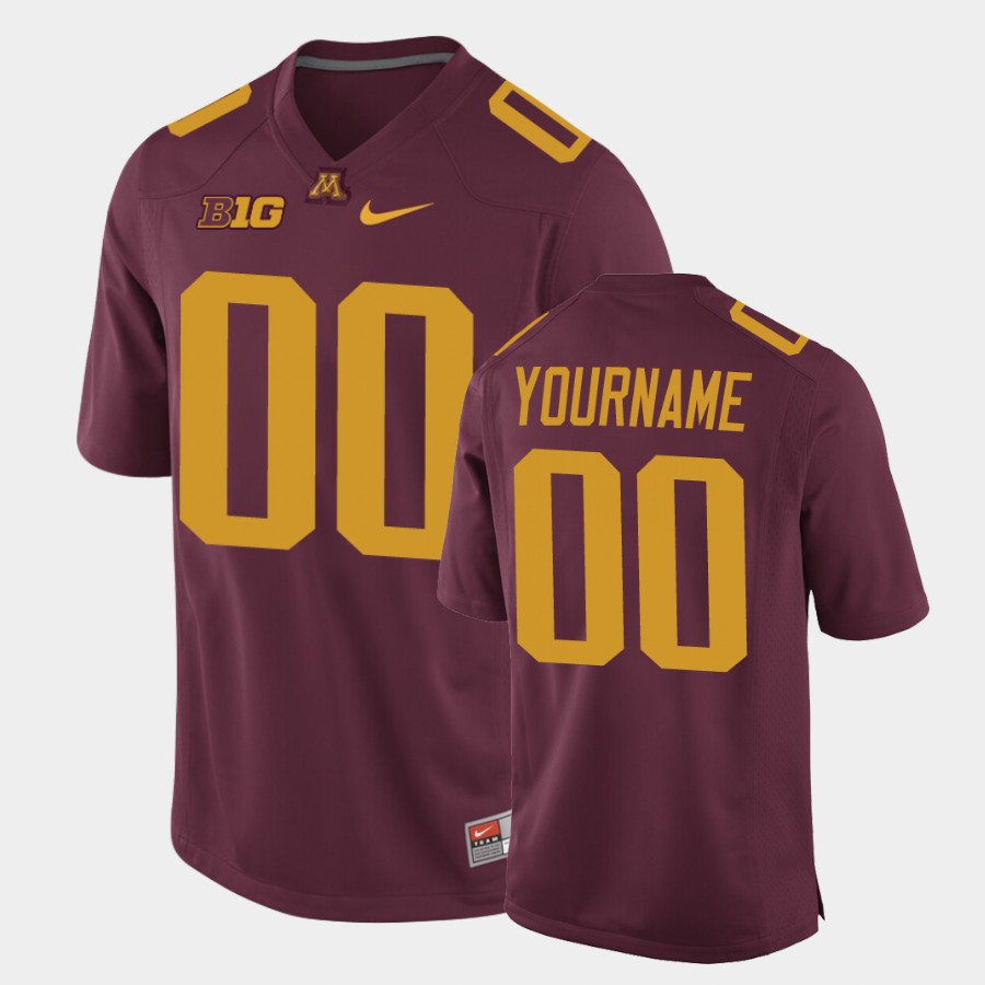  Men's Minnesota Golden Gophers Custom Maroon Nike NCAA College Football Jersey