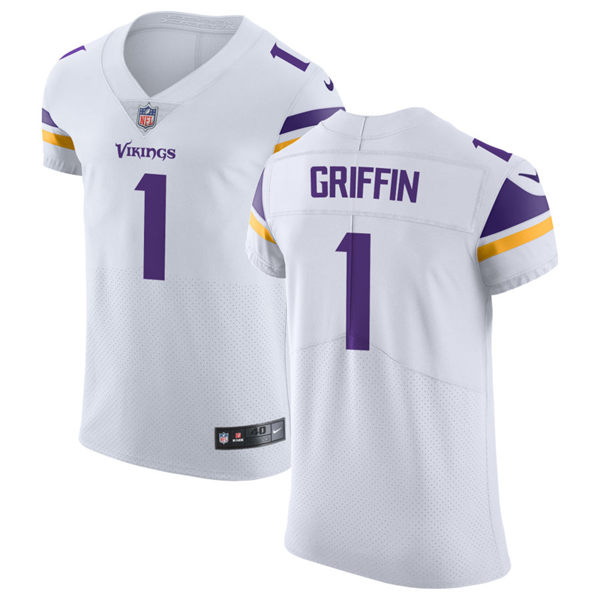  Men's Minnesota Vikings #1 Shaquill Griffin Nike White Vapor Untouchable Limited Palyer Jersey 