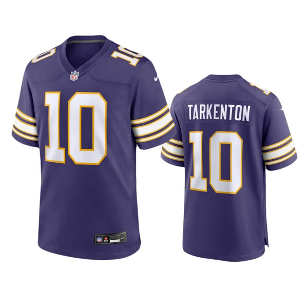  Men's Minnesota Vikings #10 Fran Tarkenton Purple Classic F.U.S.E. Limited Jersey 