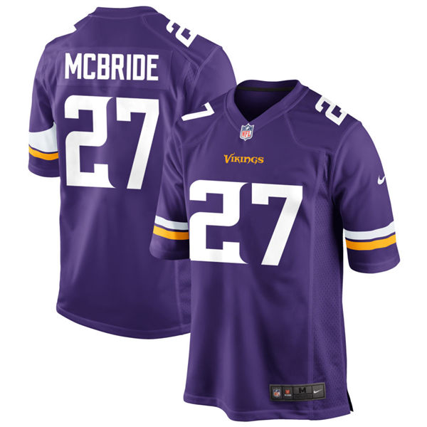  Men's Minnesota Vikings #27 DeWayne McBride Nike Purple Vapor Untouchable Limited Jersey 