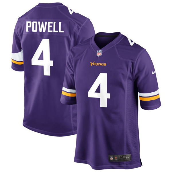  Men's Minnesota Vikings #4 Brandon Powell Nike Purple Vapor Untouchable Limited Palyer Jersey 