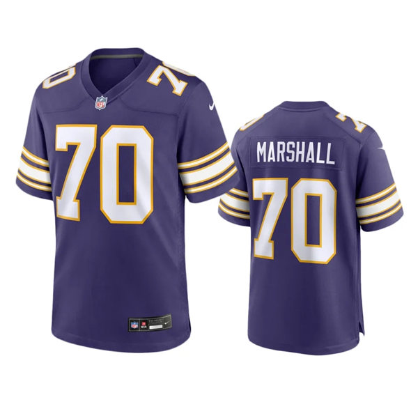  Men's Minnesota Vikings #70 Jim Marshall Purple Classic F.U.S.E. Limited Jersey 