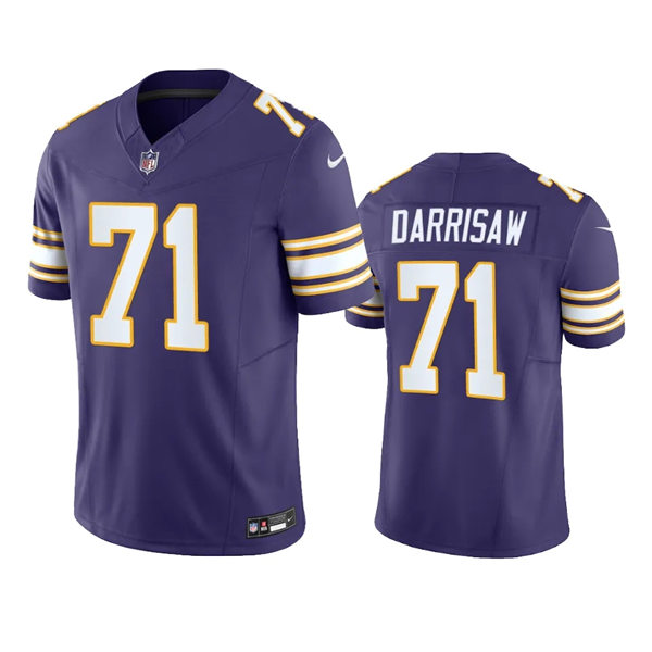  Men's Minnesota Vikings #71 Christian Darrisaw Purple Classic F.U.S.E. Limited Jersey 