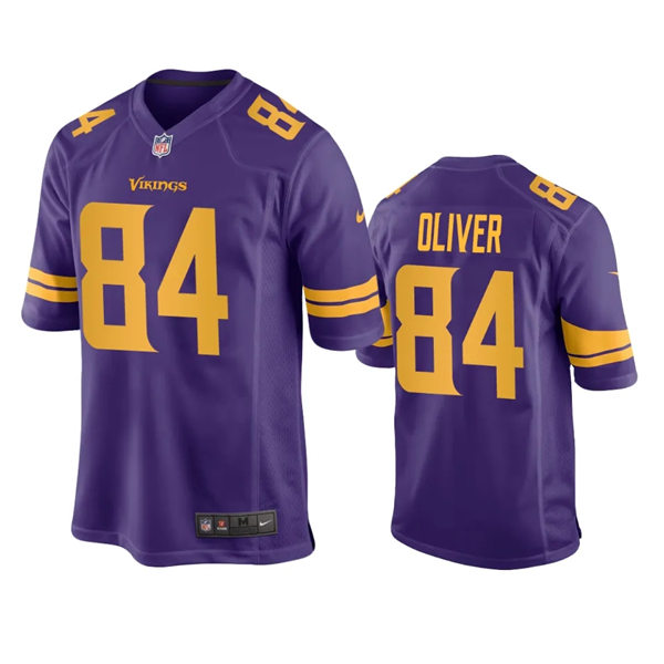  Men's Minnesota Vikings #84 Josh Oliver Nike Purple Color Rush Vapor Untouchable Limited Jersey 