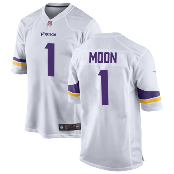  Men's Minnesota Vikings Retired Player #1 Warren Moon Nike White Vapor Untouchable Limited Jersey 